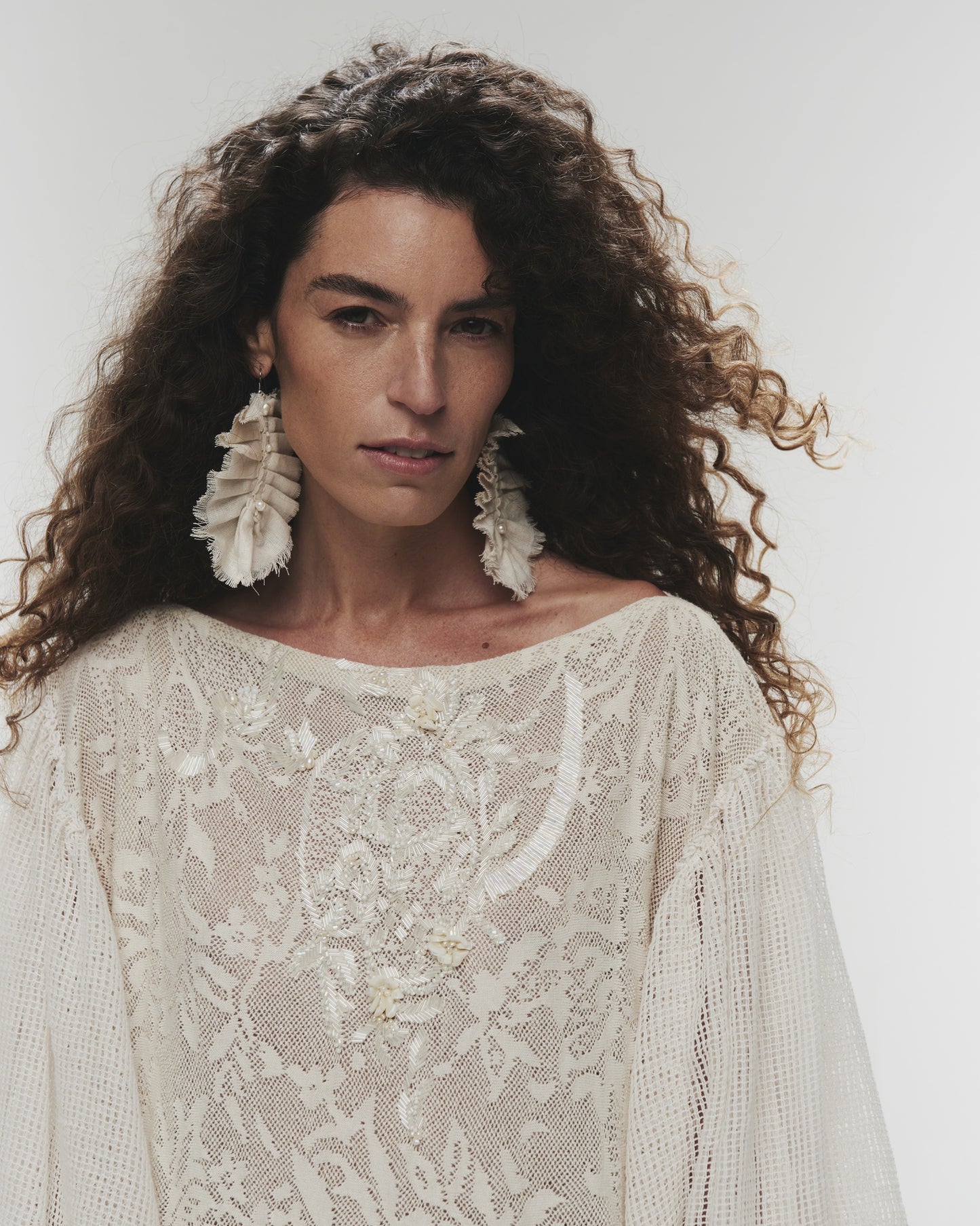 Vestido Algodón Bordado a Mano