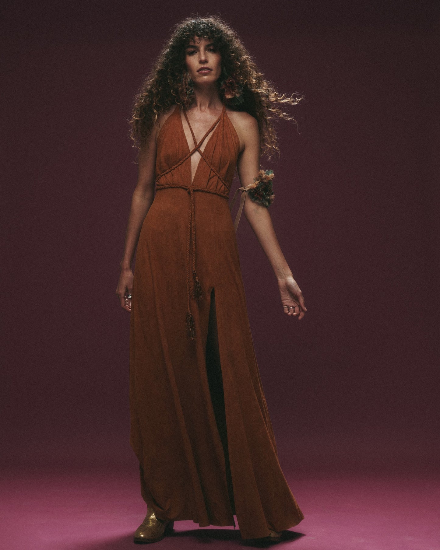 Vestido Gamuza Camel