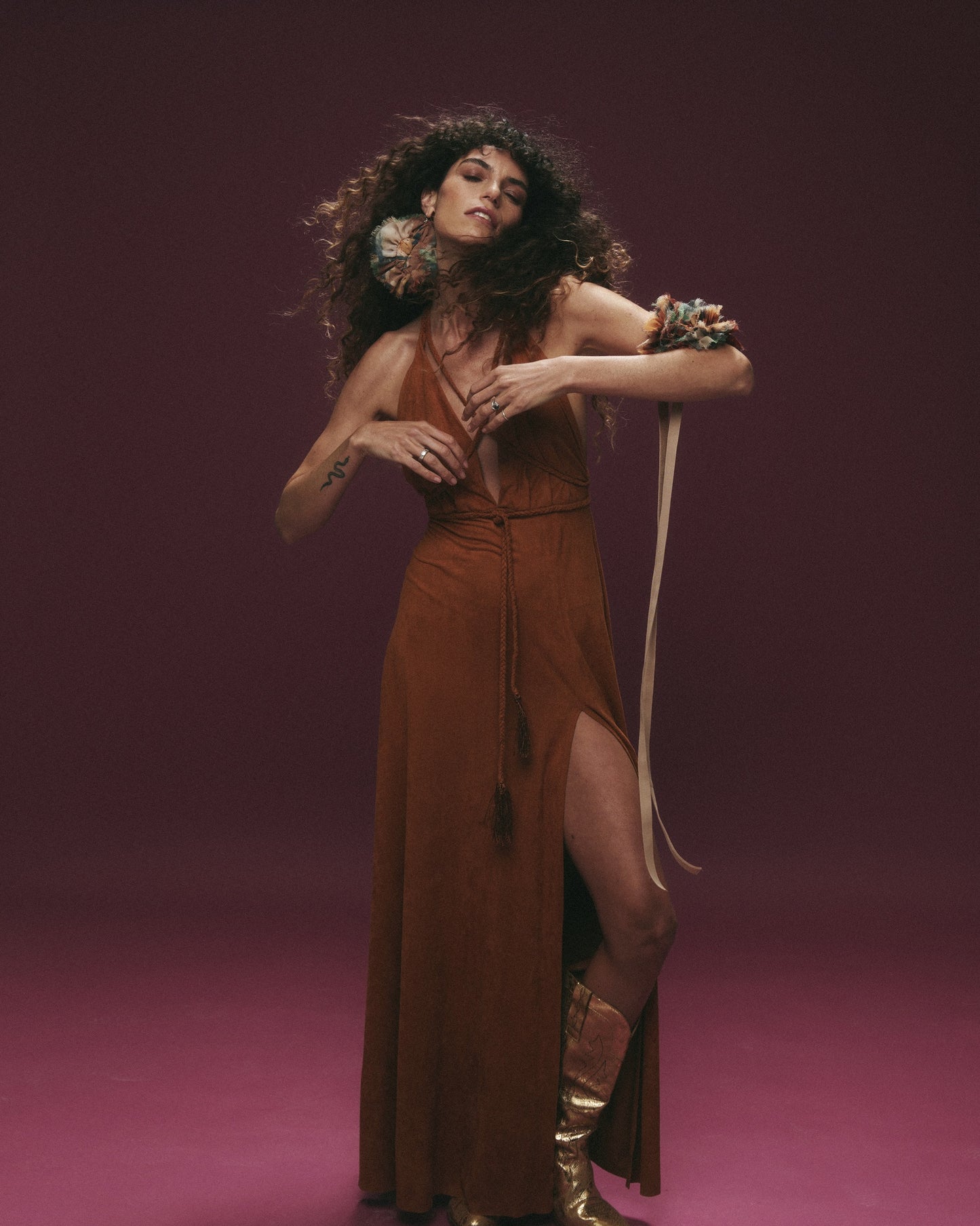 Vestido Gamuza Camel